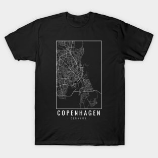 Copenhagen Denmark Minimalist Map T-Shirt